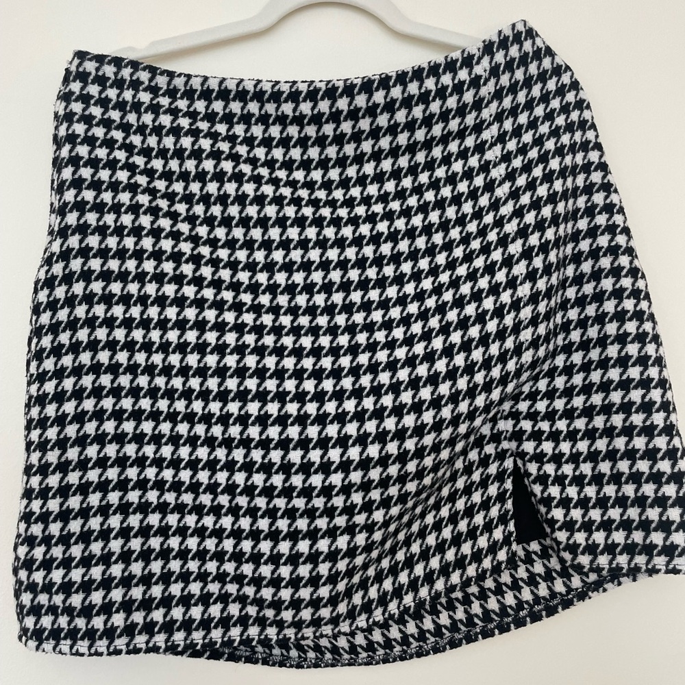Black White Wool Skirt